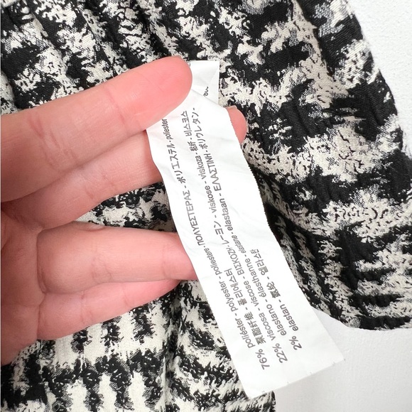 Zara Dress Womens Medium Black White Short Casual Party Lantern Sleeve Ladies - Picture 11 of 12